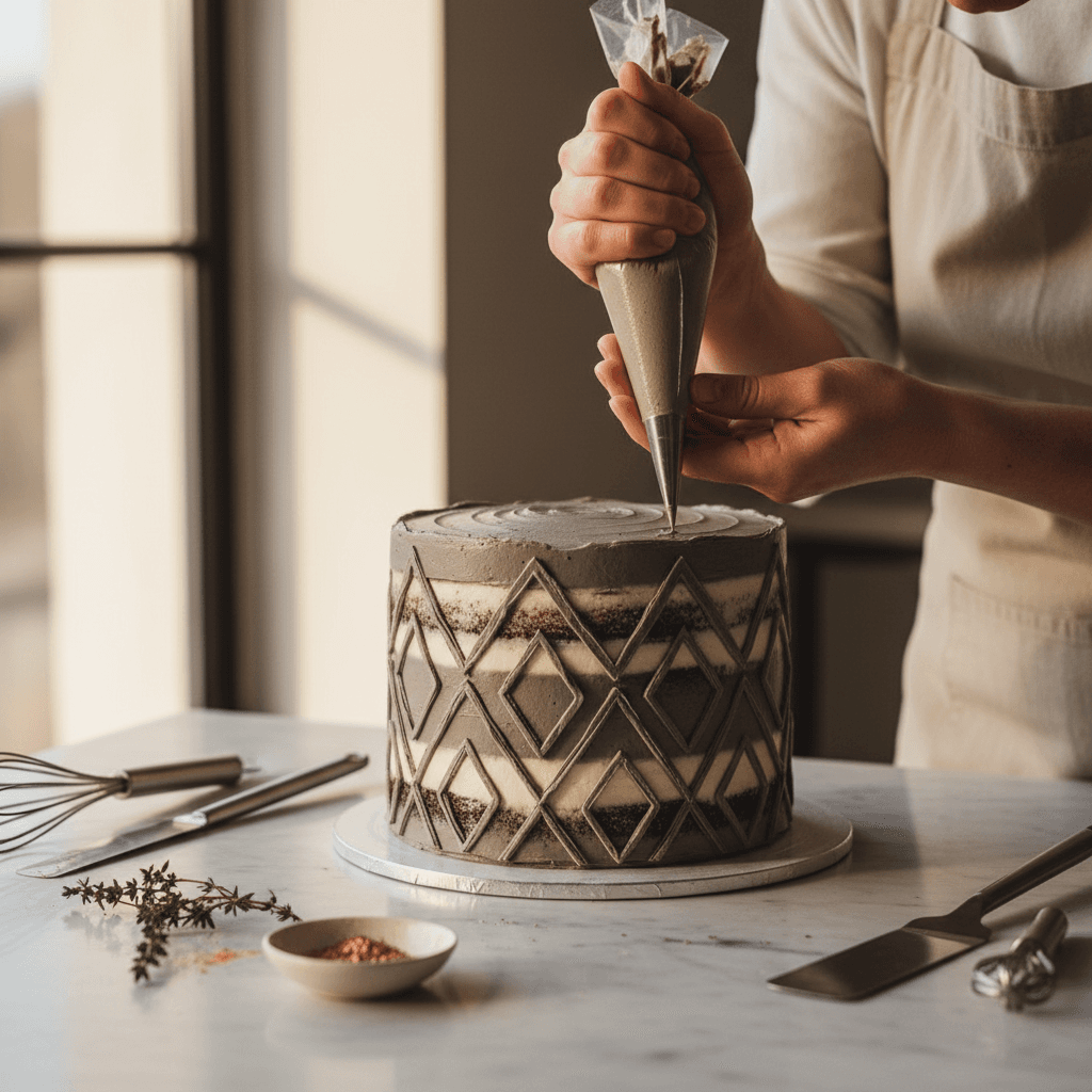 Gâteau géométrique design contemporain