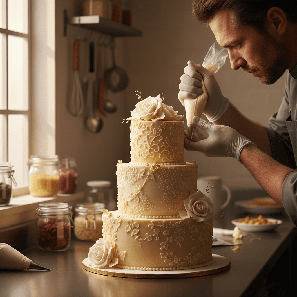 Création manuelle d'un gâteau personnalisé